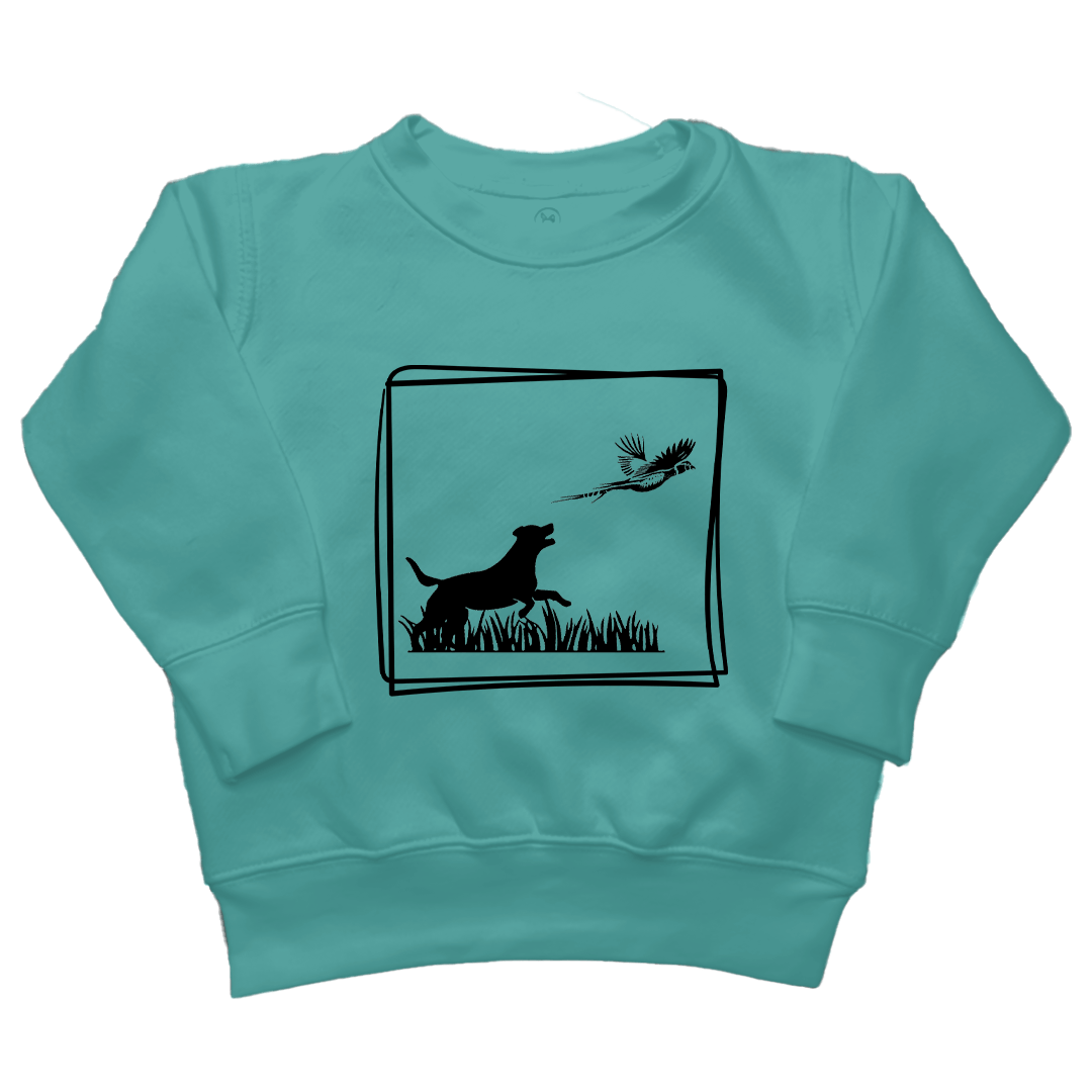 Pheasant Flush Toddler Crew Neck Sweatshirt - Muddy Boots Clothing - Crew Neck Sweatshirt