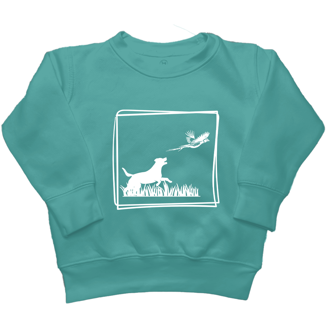 Pheasant Flush Toddler Crew Neck Sweatshirt - Muddy Boots Clothing - Crew Neck Sweatshirt