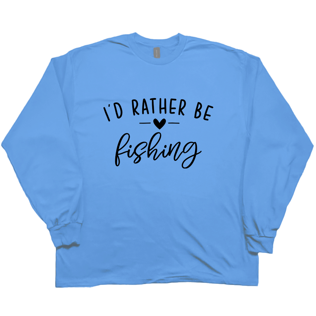 Rather Be Fishing Adult Long Sleeve Tee - Muddy Boots Clothing - Long Sleeve Tee