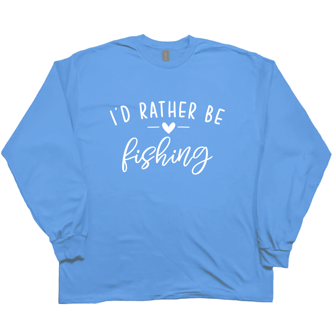 Rather Be Fishing Adult Long Sleeve Tee - Muddy Boots Clothing - Long Sleeve Tee