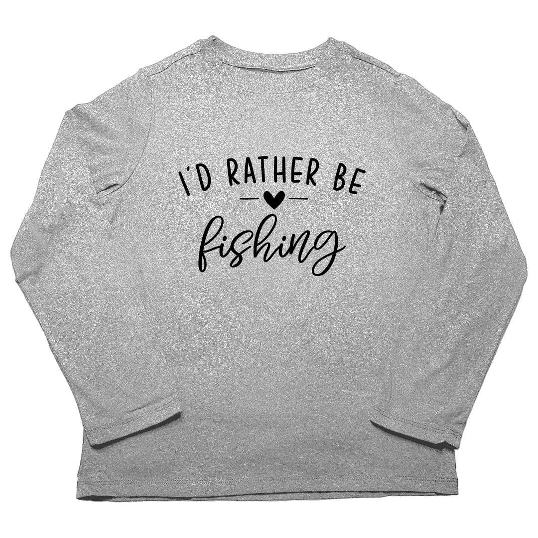 Rather Be Fishing Adult Long Sleeve Tee - Muddy Boots Clothing - Long Sleeve Tee