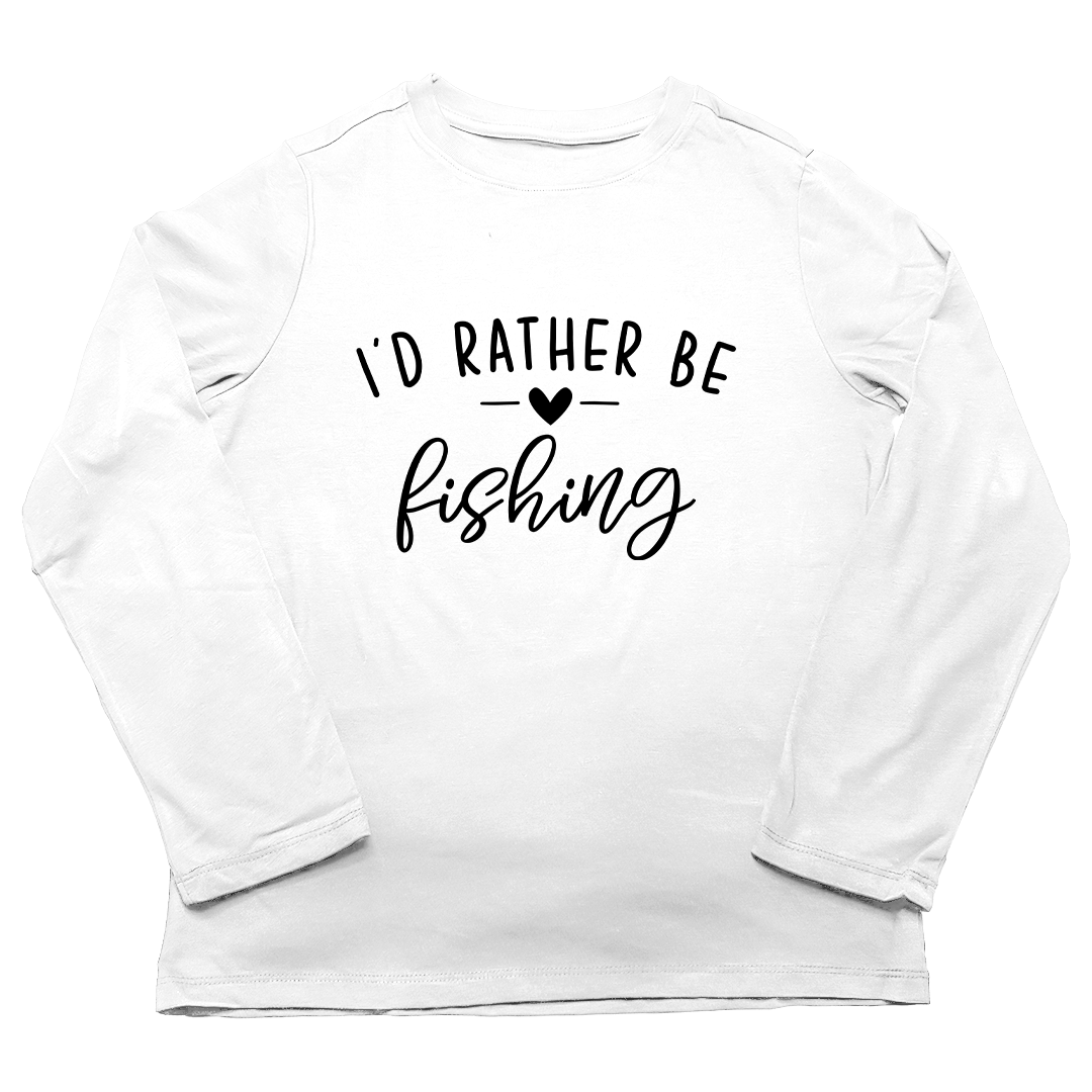 Rather Be Fishing Adult Long Sleeve Tee - Muddy Boots Clothing - Long Sleeve Tee