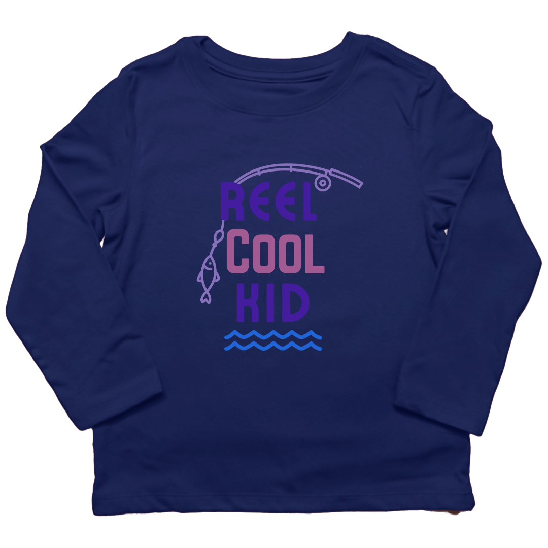 Reel Cool Kid Toddler Long Sleeve Tee - Muddy Boots Clothing - Long Sleeve Tee