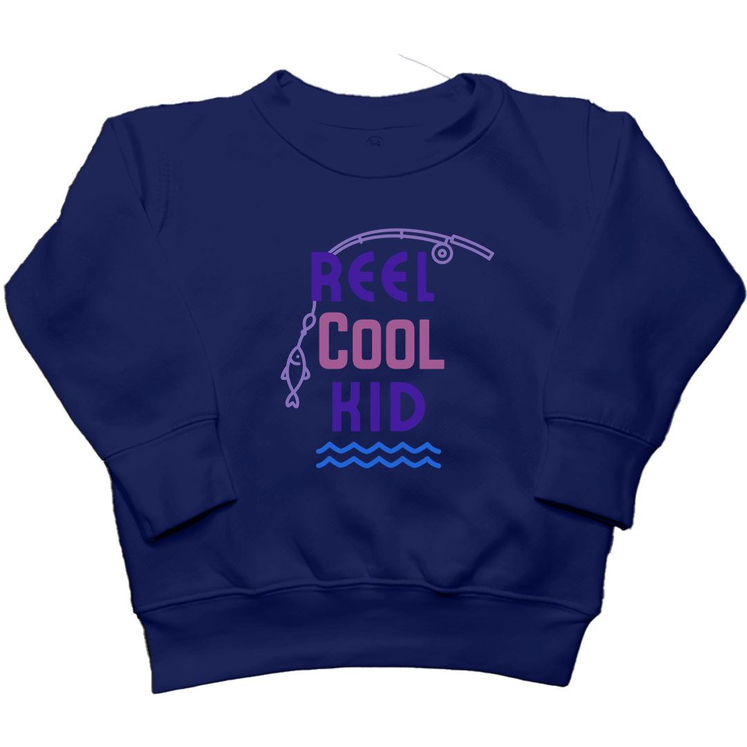 Reel Cool Kids Crew Neck Sweatshirt - Muddy Boots Clothing - Crew Neck Sweatshirt