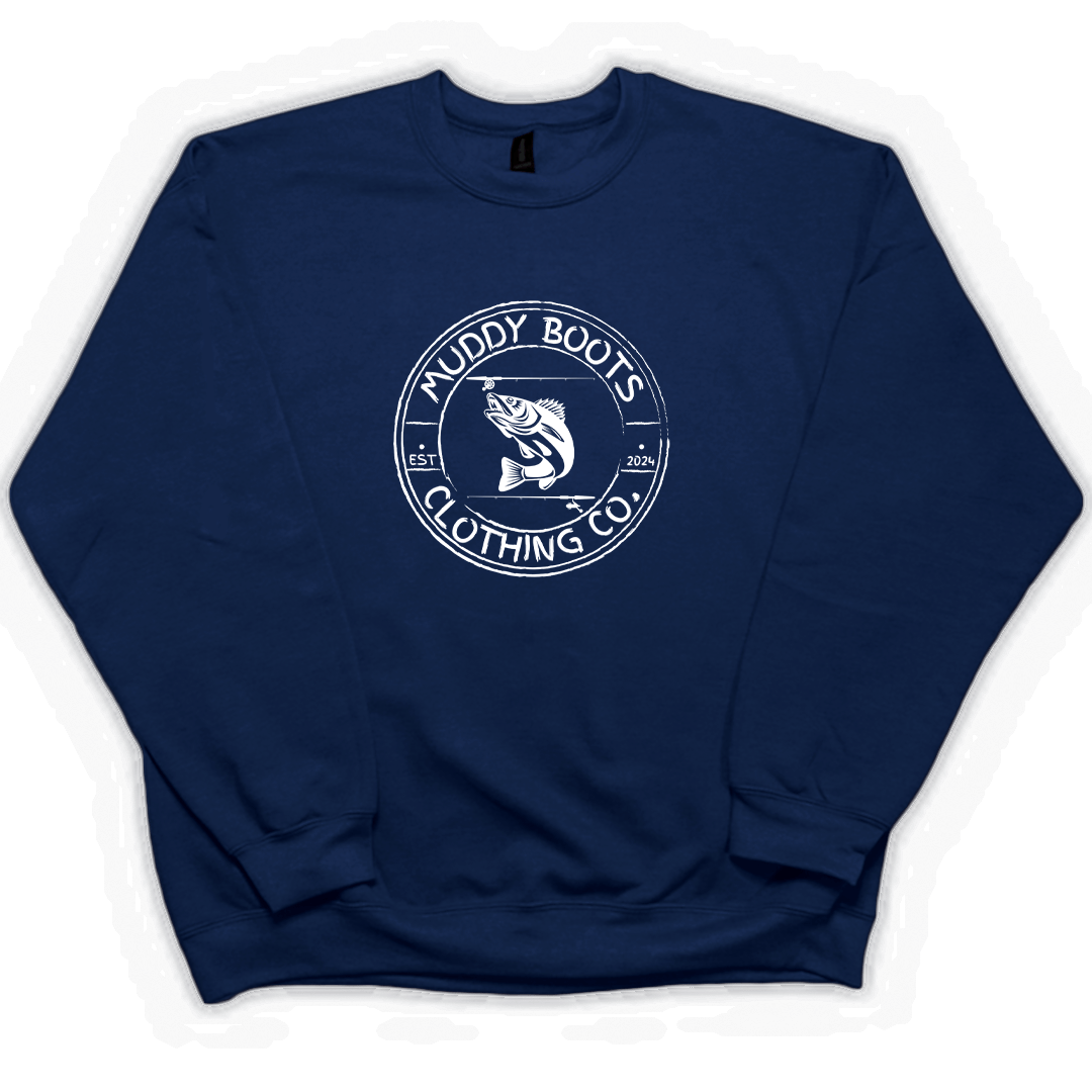 Rod Bending Adult Crew Neck Sweatshirt - Muddy Boots Clothing - Crew Neck Sweatshirt