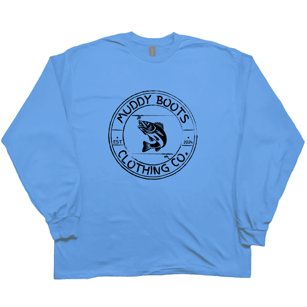 Rod Bending Adult Long Sleeve Tee - Muddy Boots Clothing - Long Sleeve Tee