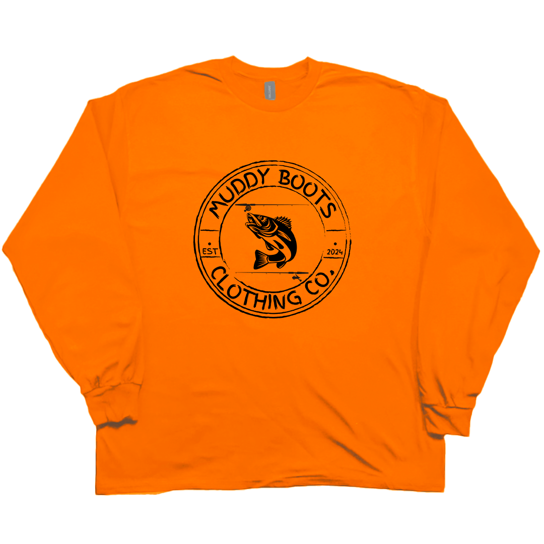 Rod Bending Adult Long Sleeve Tee - Muddy Boots Clothing - Long Sleeve Tee