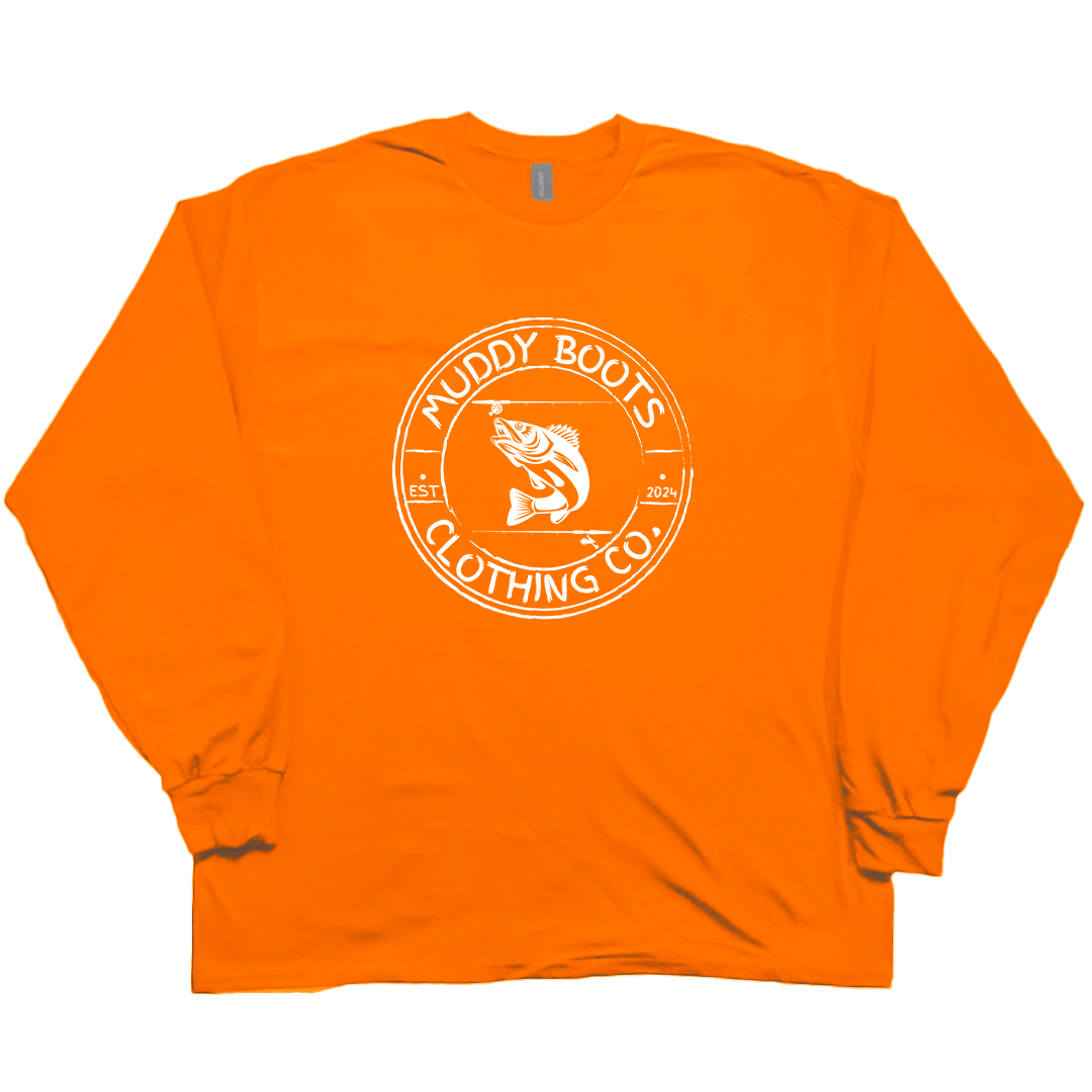 Rod Bending Adult Long Sleeve Tee - Muddy Boots Clothing - Long Sleeve Tee