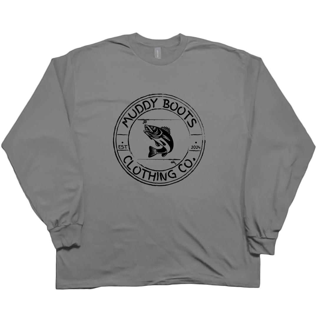 Rod Bending Adult Long Sleeve Tee - Muddy Boots Clothing - Long Sleeve Tee