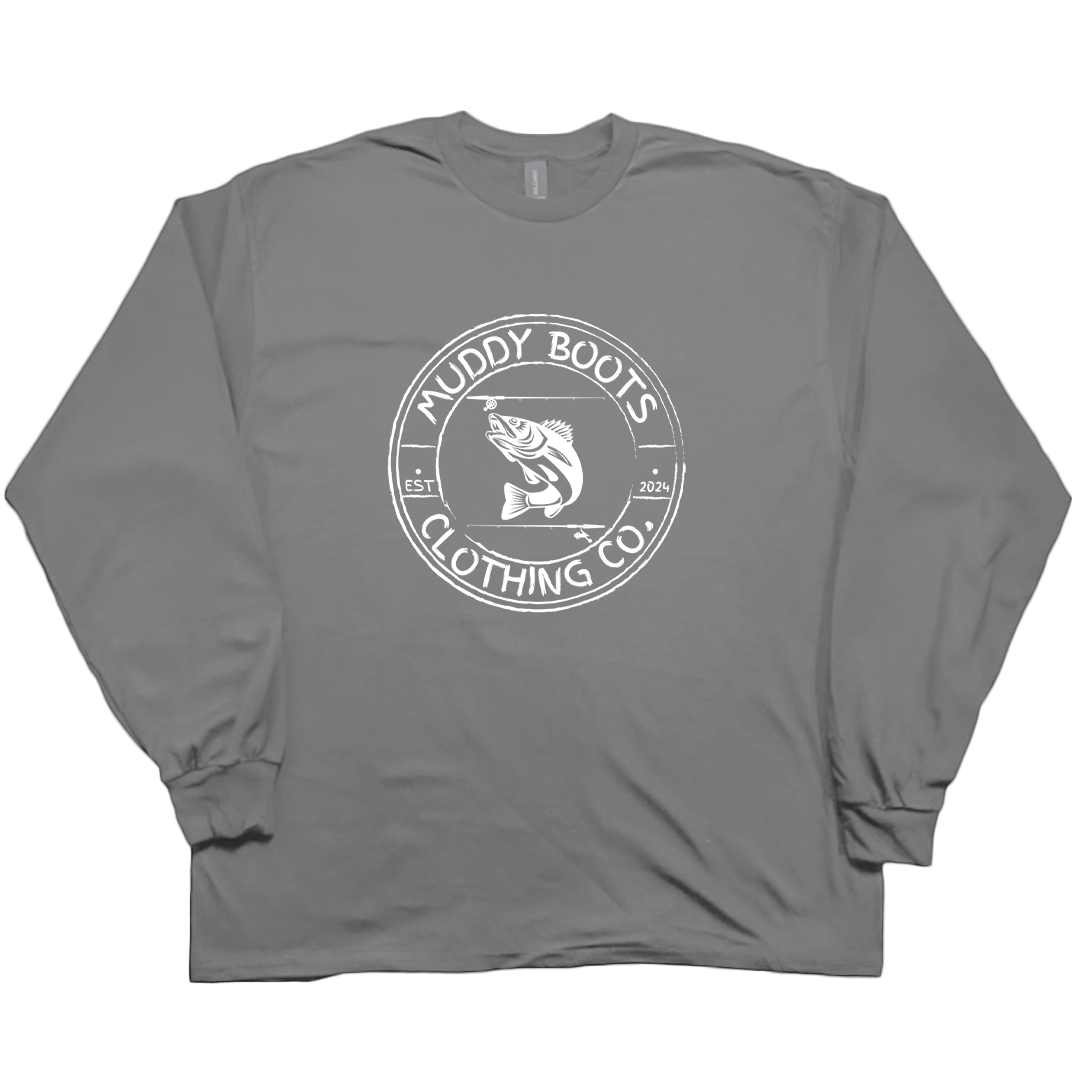 Rod Bending Adult Long Sleeve Tee - Muddy Boots Clothing - Long Sleeve Tee