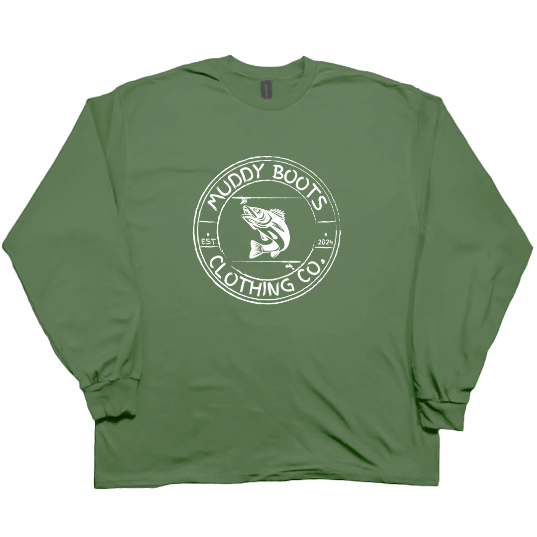 Rod Bending Adult Long Sleeve Tee - Muddy Boots Clothing - Long Sleeve Tee