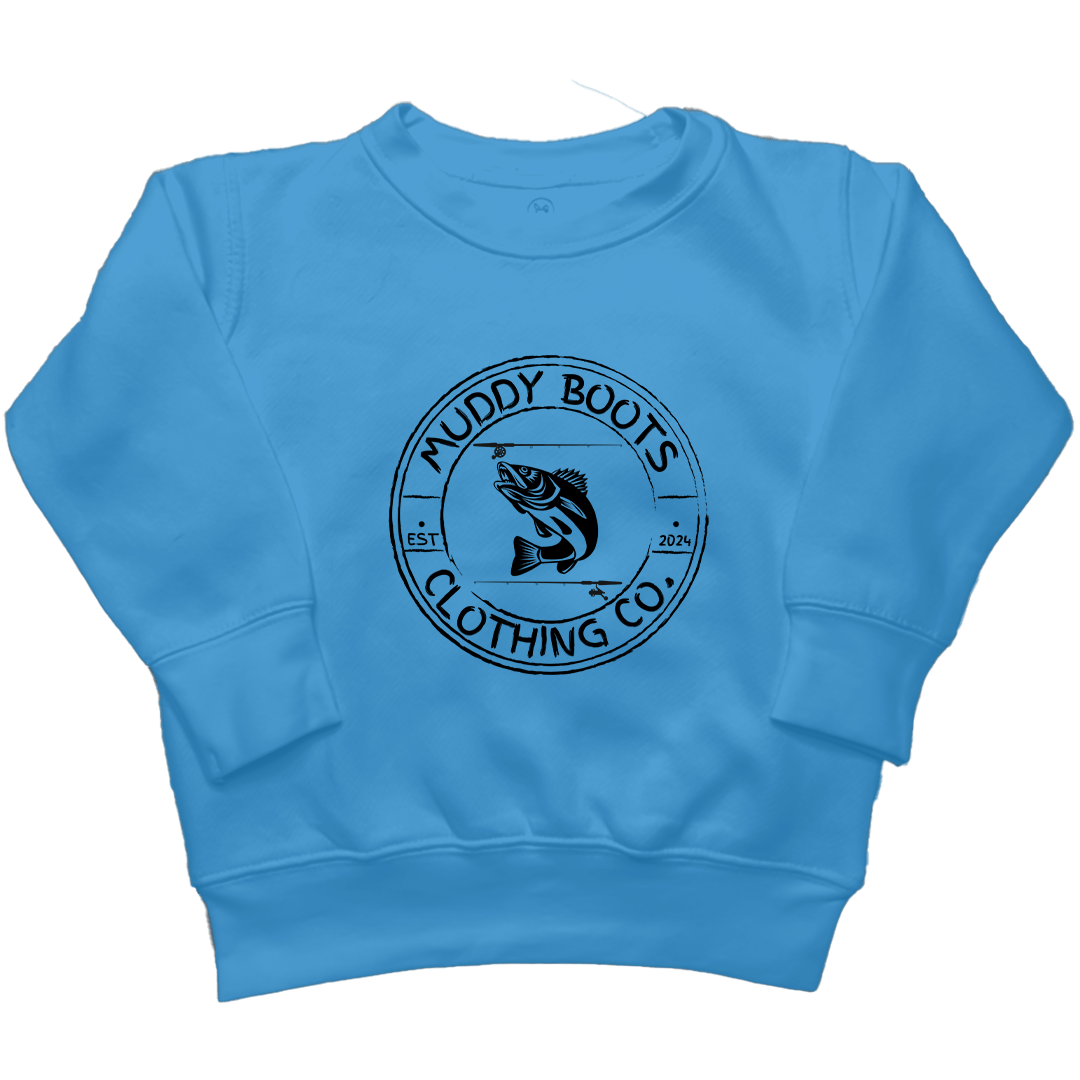 Rod Bending Kids Crew Neck Sweatshirt - Muddy Boots Clothing - Crew Neck Sweatshirt