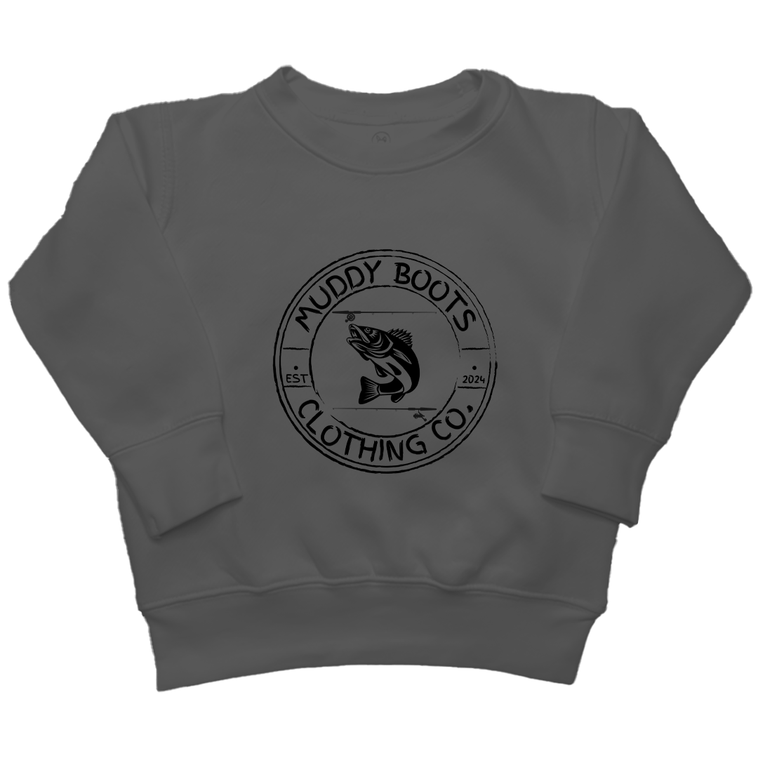 Rod Bending Kids Crew Neck Sweatshirt - Muddy Boots Clothing - Crew Neck Sweatshirt