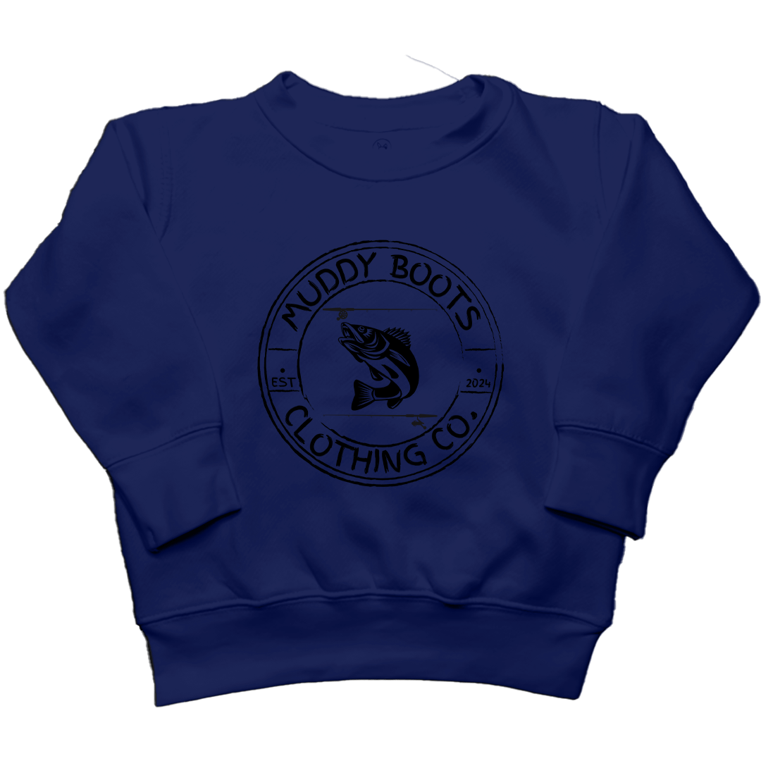 Rod Bending Kids Crew Neck Sweatshirt - Muddy Boots Clothing - Crew Neck Sweatshirt