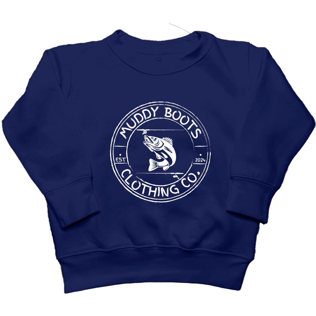 Rod Bending Kids Crew Neck Sweatshirt - Muddy Boots Clothing - Crew Neck Sweatshirt