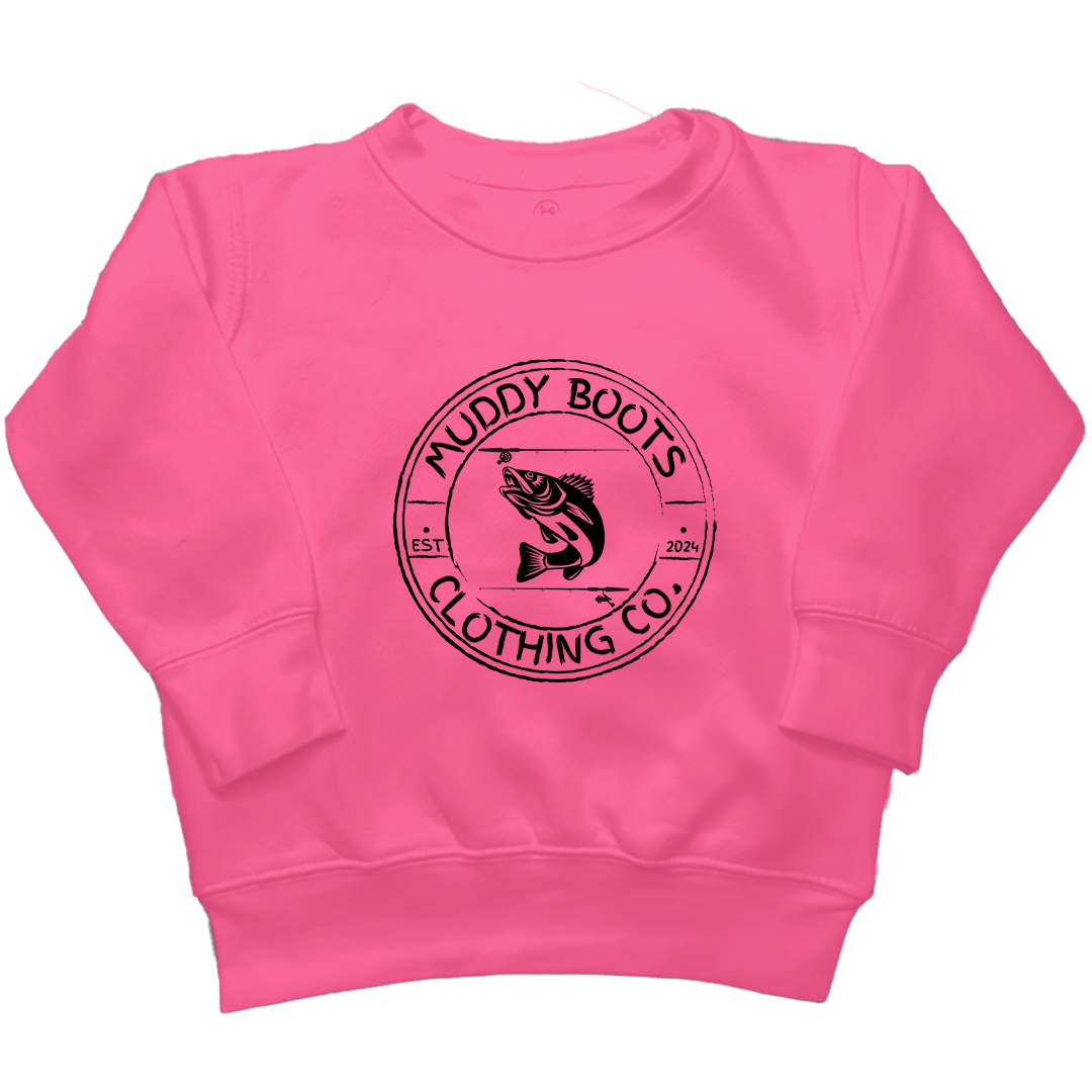 Rod Bending Kids Crew Neck Sweatshirt - Muddy Boots Clothing - Crew Neck Sweatshirt
