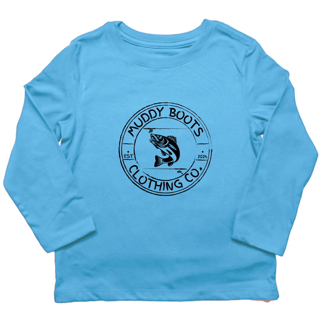 Rod Bending Kids Long Sleeve Tee - Muddy Boots Clothing - Long Sleeve Tee