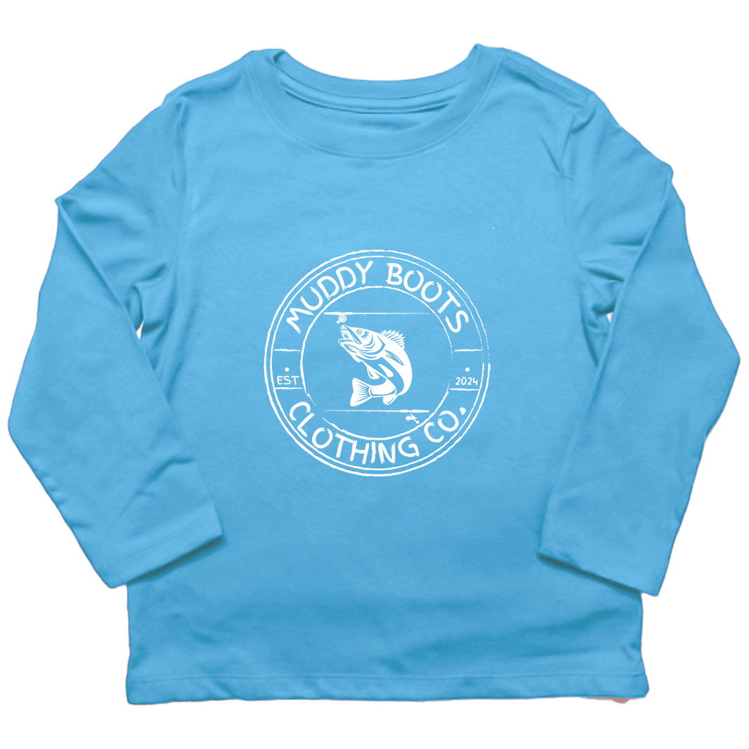 Rod Bending Kids Long Sleeve Tee - Muddy Boots Clothing - Long Sleeve Tee