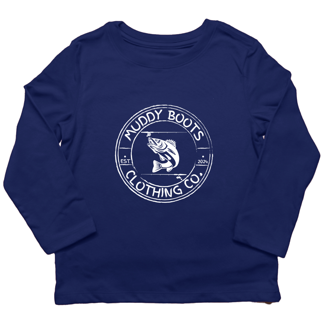 Rod Bending Kids Long Sleeve Tee - Muddy Boots Clothing - Long Sleeve Tee