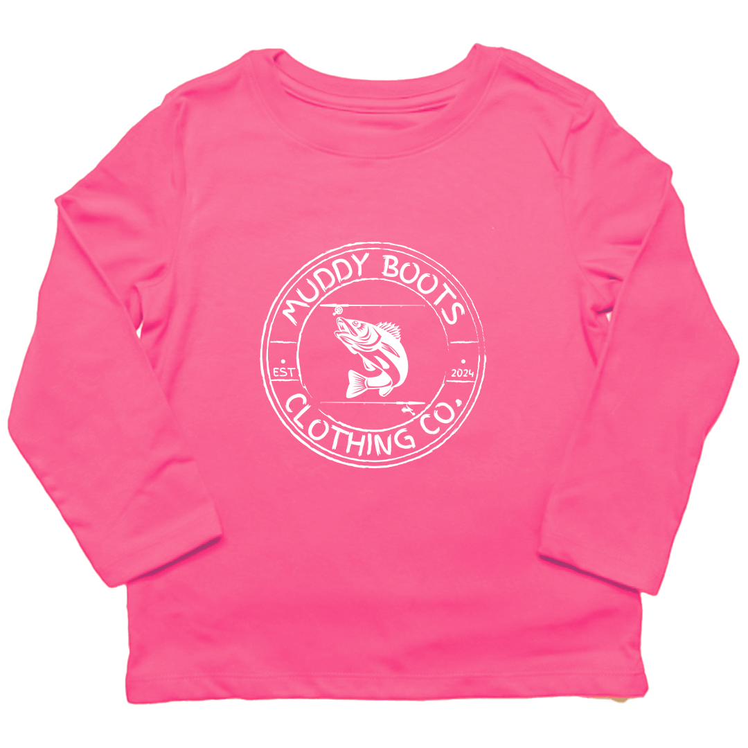 Rod Bending Kids Long Sleeve Tee - Muddy Boots Clothing - Long Sleeve Tee