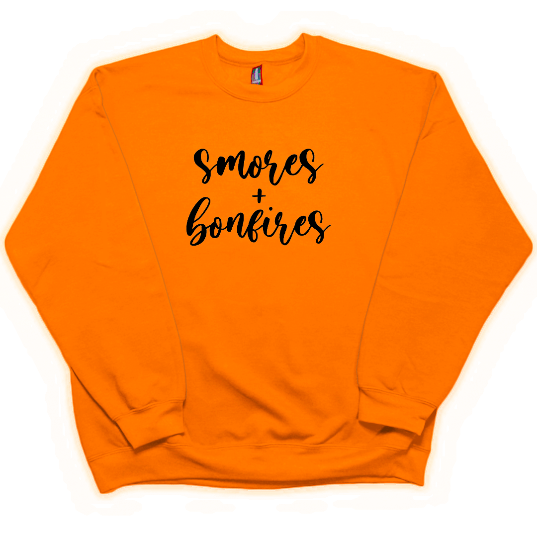 S'mores And Bonfires Adult Crew Neck Sweatshirt - Muddy Boots Clothing - Crew Neck Sweatshirt