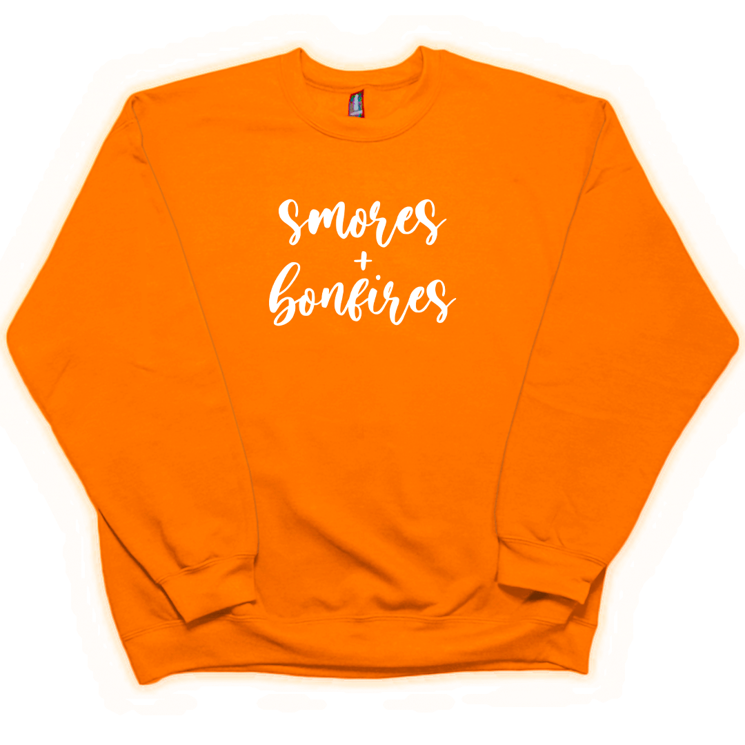 S'mores And Bonfires Adult Crew Neck Sweatshirt - Muddy Boots Clothing - Crew Neck Sweatshirt