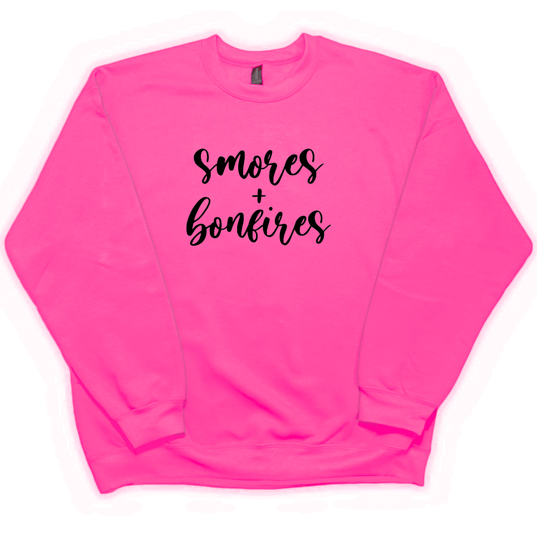 S'mores And Bonfires Adult Crew Neck Sweatshirt - Muddy Boots Clothing - Crew Neck Sweatshirt