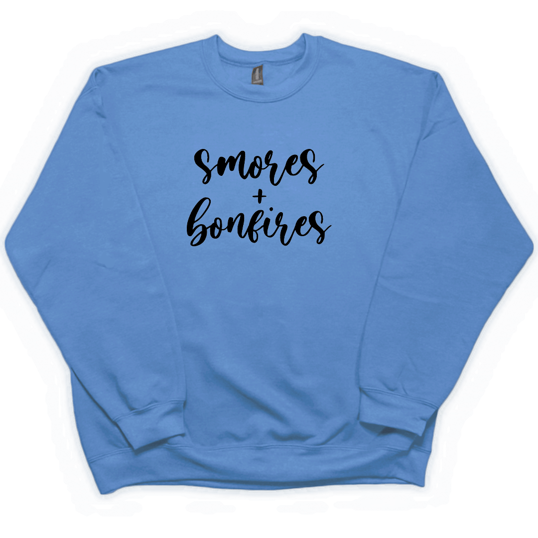 S'mores And Bonfires Adult Crew Neck Sweatshirt - Muddy Boots Clothing - Crew Neck Sweatshirt