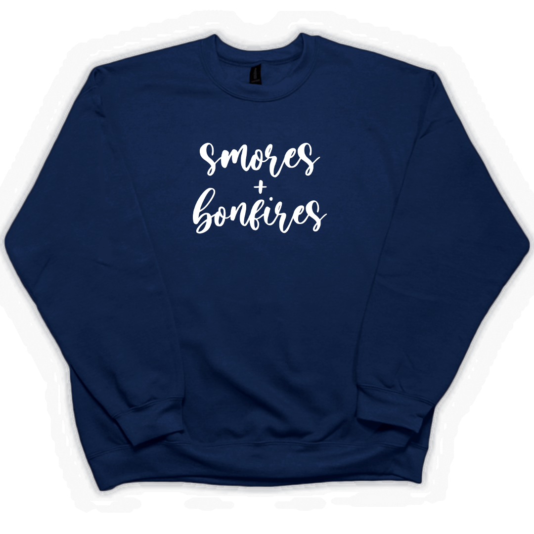 S'mores And Bonfires Adult Crew Neck Sweatshirt - Muddy Boots Clothing - Crew Neck Sweatshirt