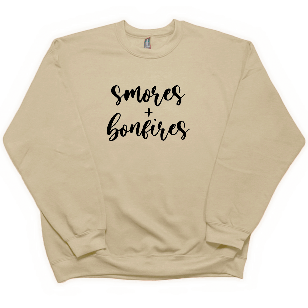 S'mores And Bonfires Adult Crew Neck Sweatshirt - Muddy Boots Clothing - Crew Neck Sweatshirt