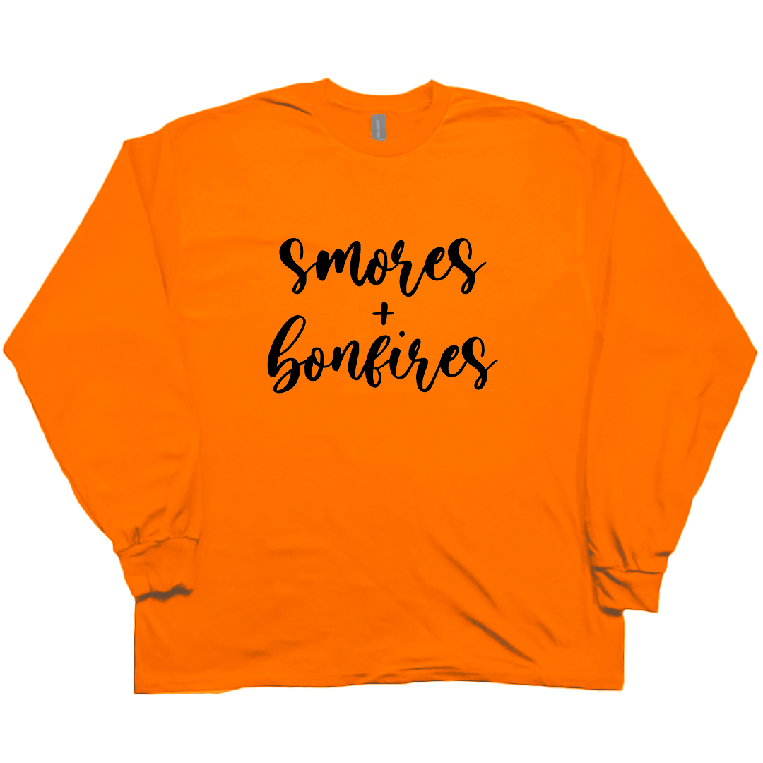 S'mores And Bonfires Adult Long Sleeve Tee - Muddy Boots Clothing - Long Sleeve Tee