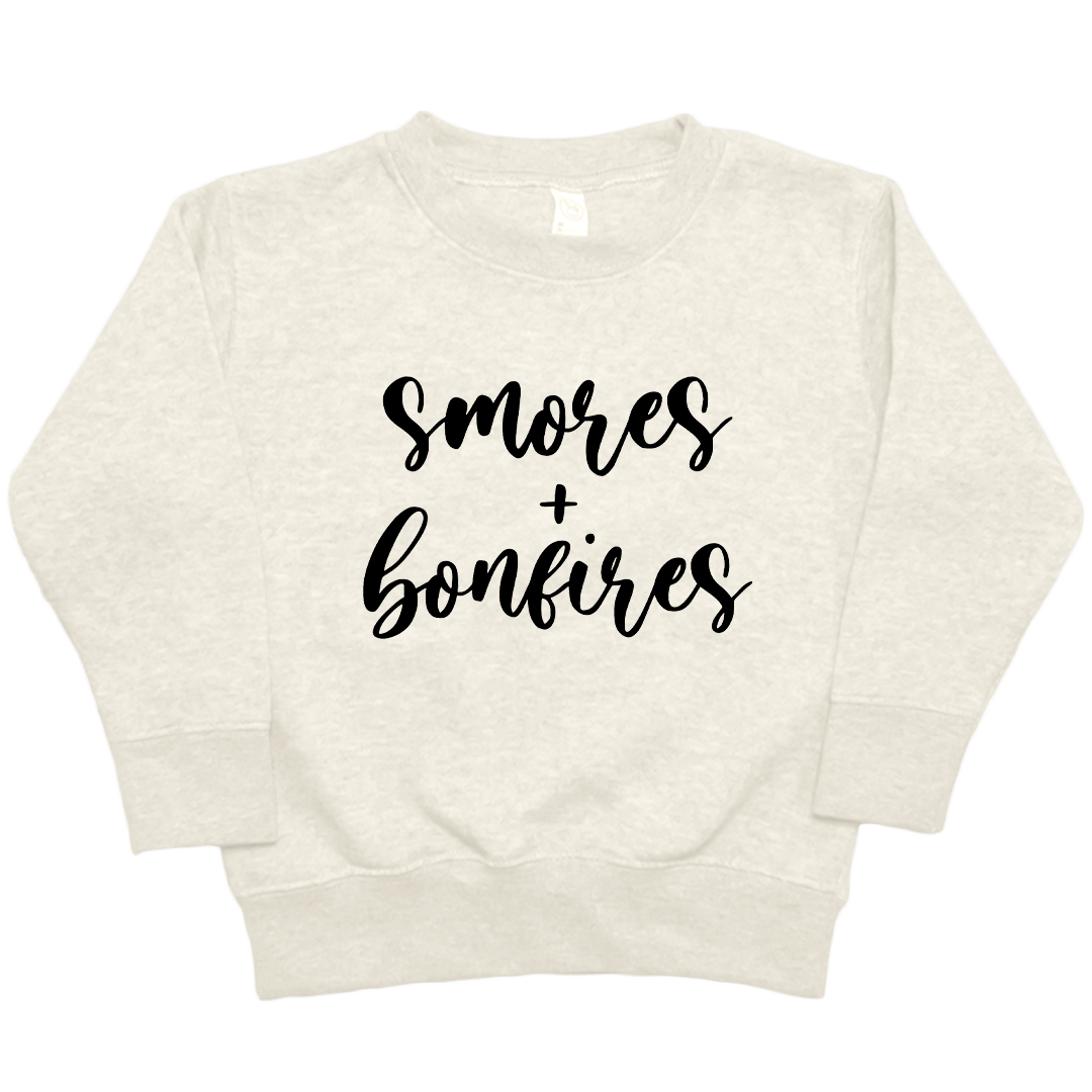 S'mores and Bonfires Toddler Crew Neck Sweatshirt - Muddy Boots Clothing - Crew Neck Sweatshirt