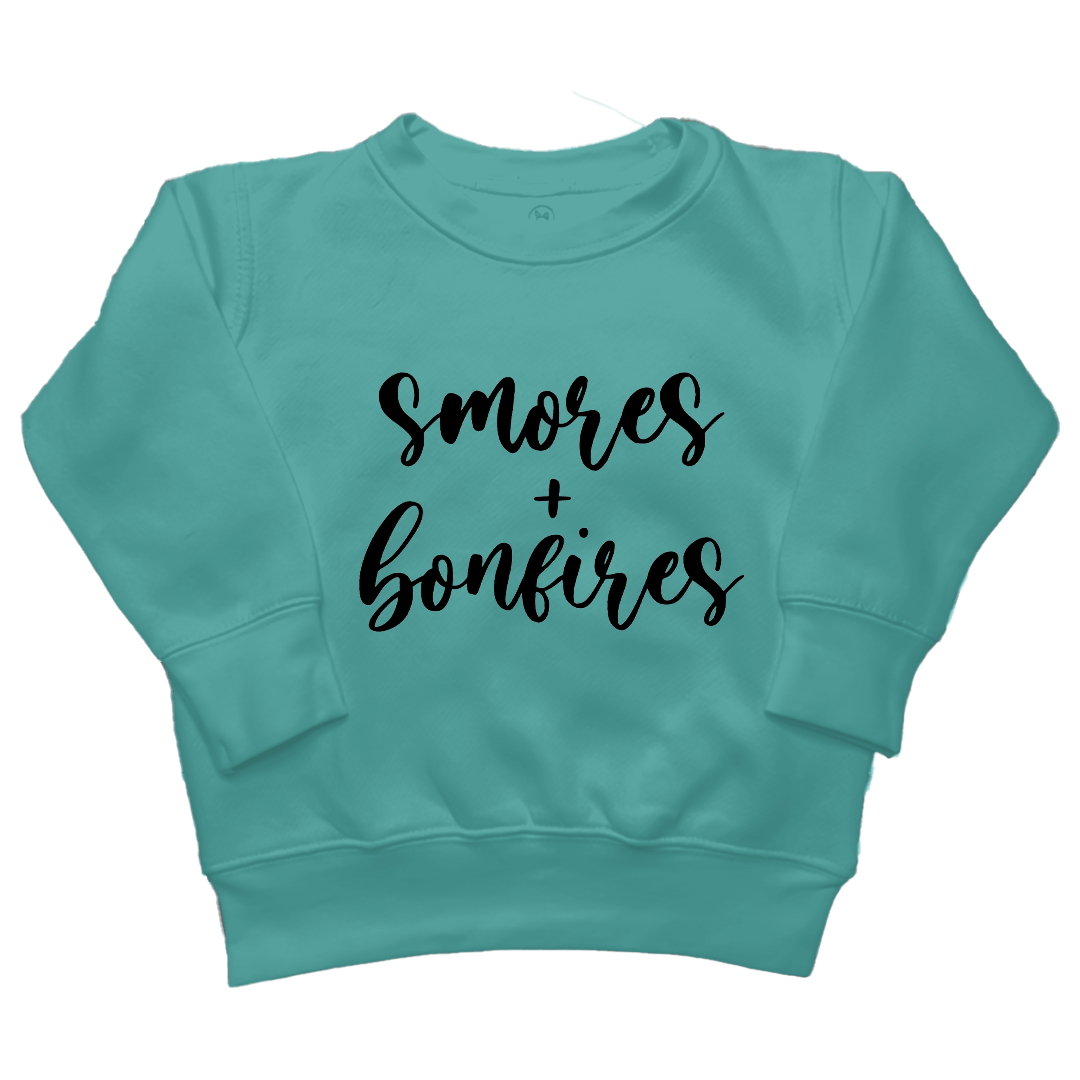 S'mores and Bonfires Toddler Crew Neck Sweatshirt - Muddy Boots Clothing - Crew Neck Sweatshirt