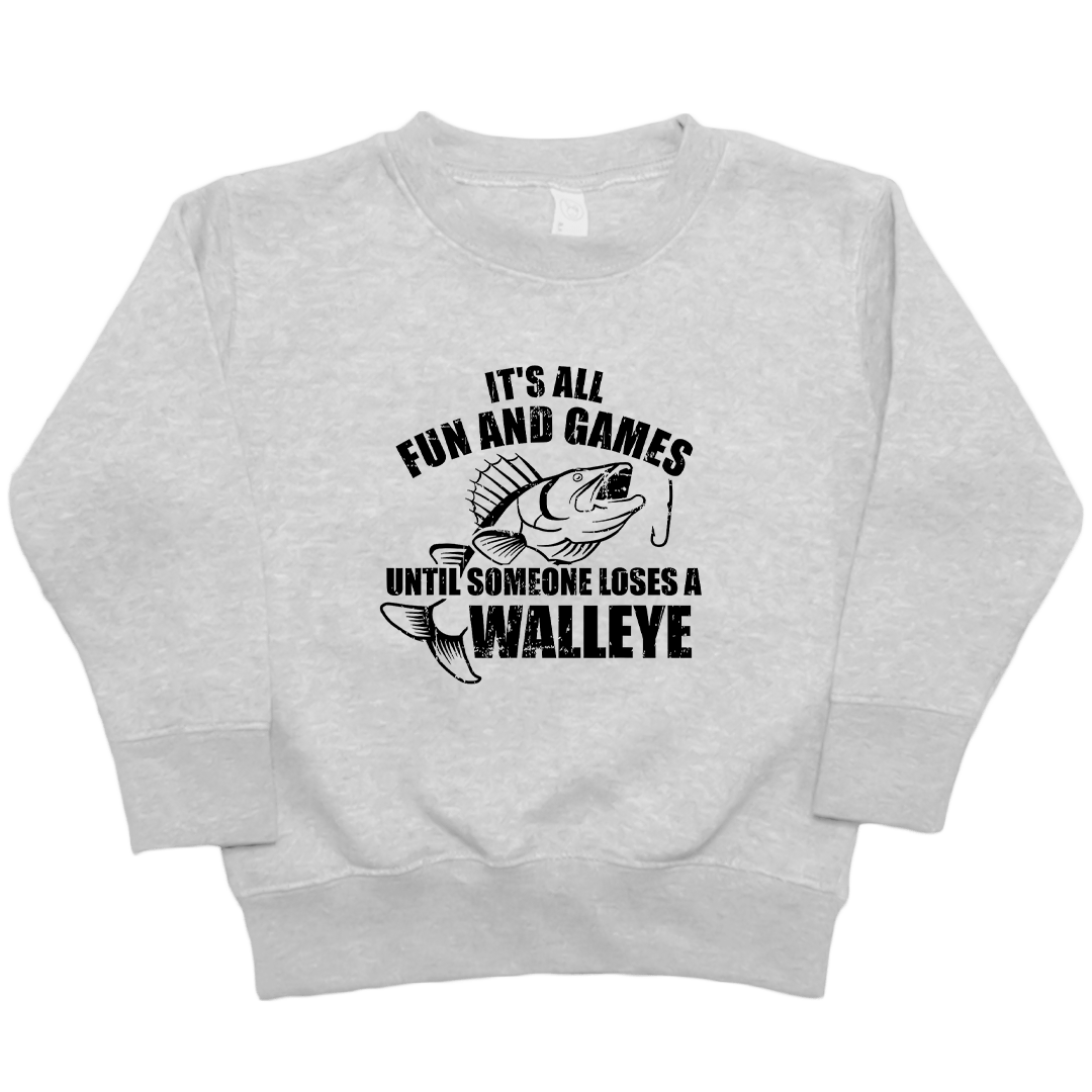 Walleye Games Kids Crew Neck Sweatshirt - Muddy Boots Clothing - Crew Neck Sweatshirt