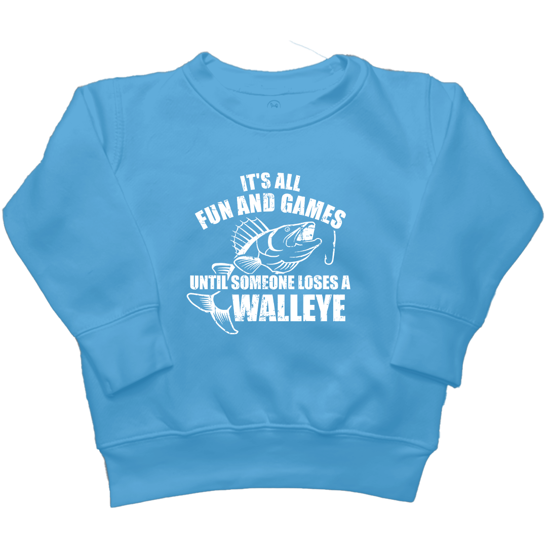 Walleye Games Kids Crew Neck Sweatshirt - Muddy Boots Clothing - Crew Neck Sweatshirt
