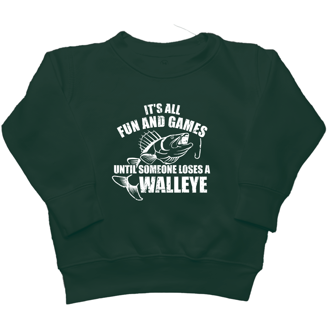 Walleye Games Kids Crew Neck Sweatshirt - Muddy Boots Clothing - Crew Neck Sweatshirt
