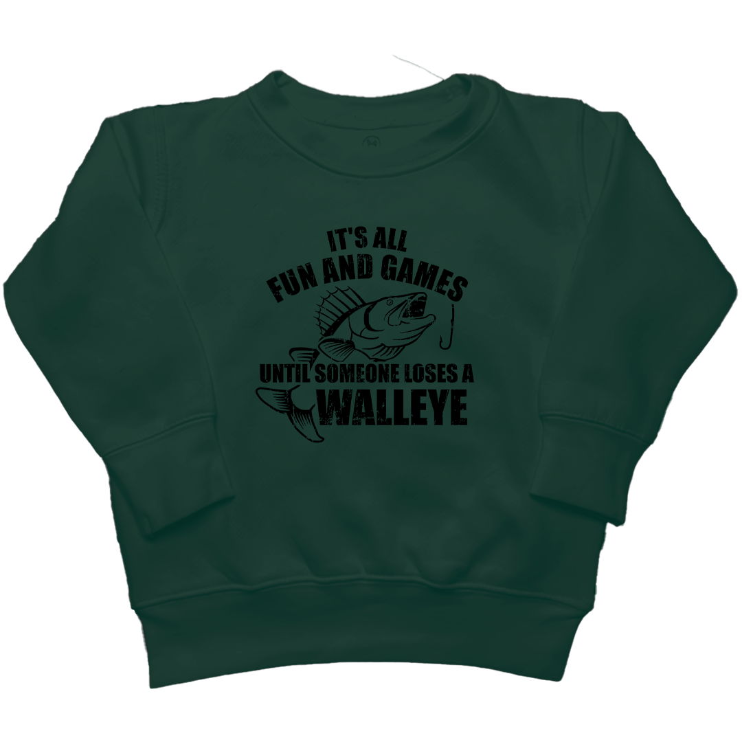 Walleye Games Kids Crew Neck Sweatshirt - Muddy Boots Clothing - Crew Neck Sweatshirt
