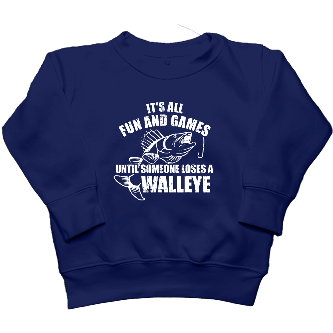 Walleye Games Kids Crew Neck Sweatshirt - Muddy Boots Clothing - Crew Neck Sweatshirt