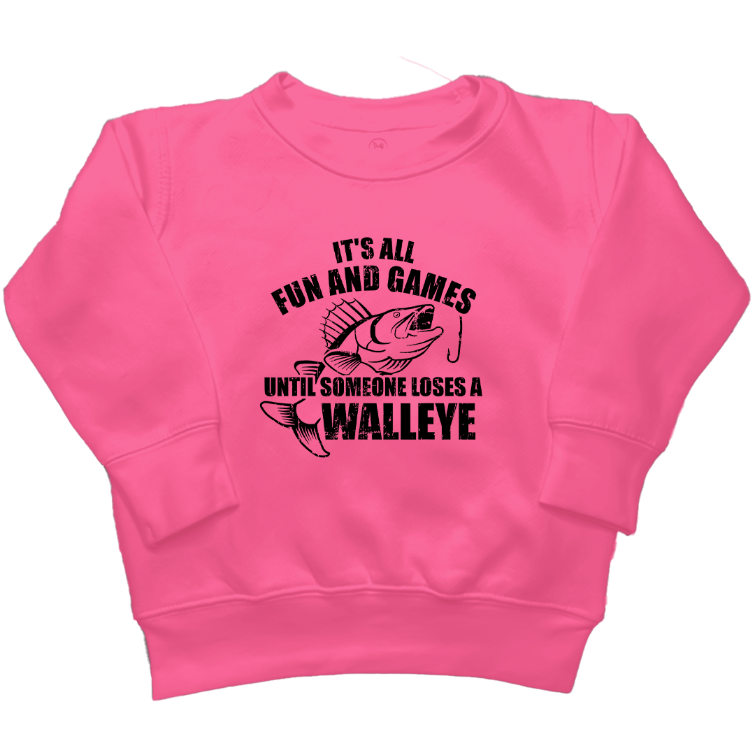 Walleye Games Kids Crew Neck Sweatshirt - Muddy Boots Clothing - Crew Neck Sweatshirt