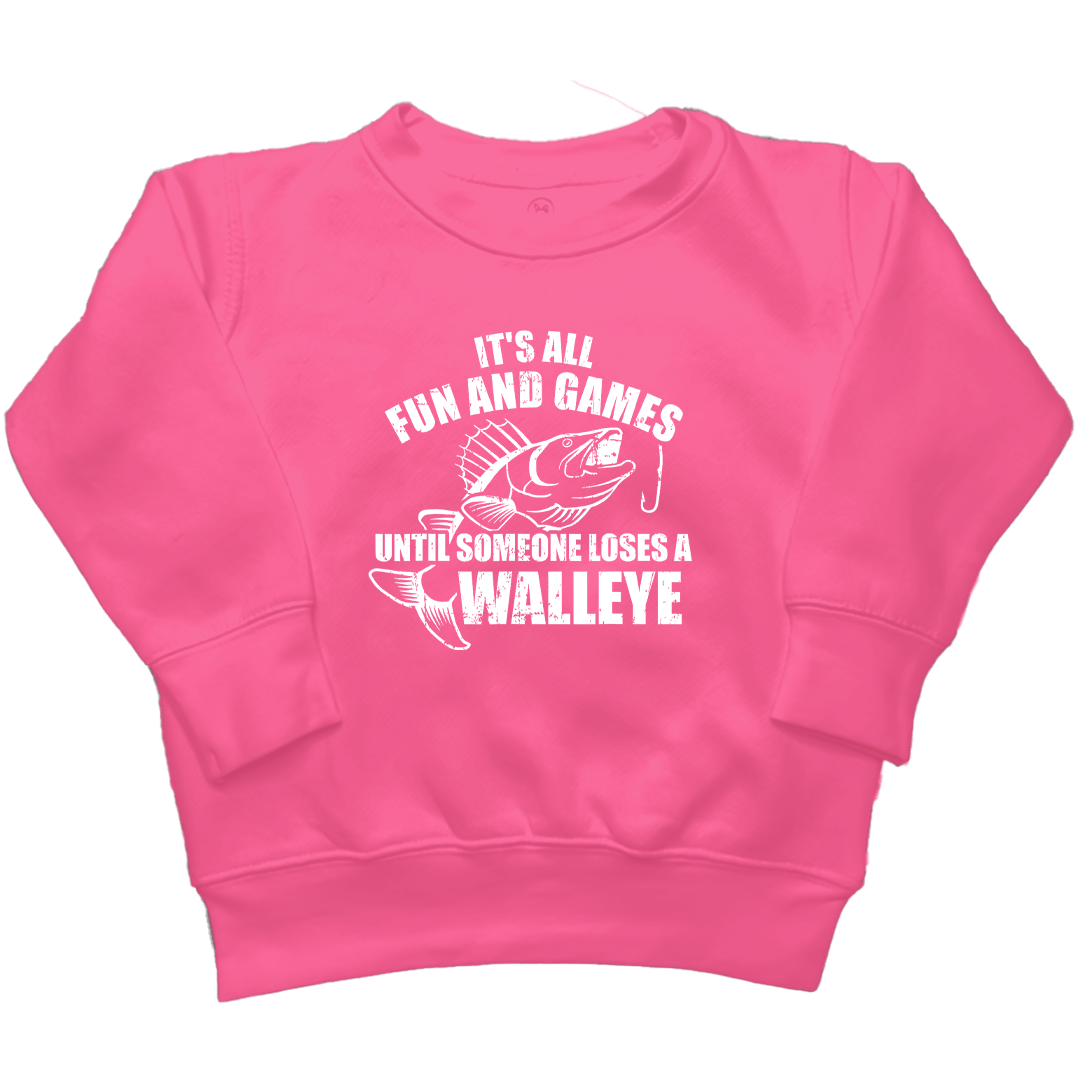 Walleye Games Kids Crew Neck Sweatshirt - Muddy Boots Clothing - Crew Neck Sweatshirt