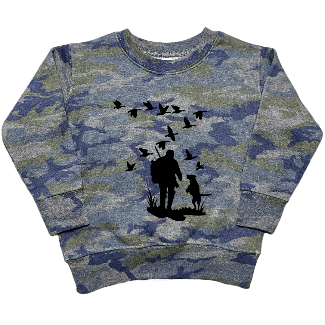 Waterfowl Magic Toddler Crew Neck Sweatshirt - Muddy Boots Clothing - Crew Neck Sweatshirt