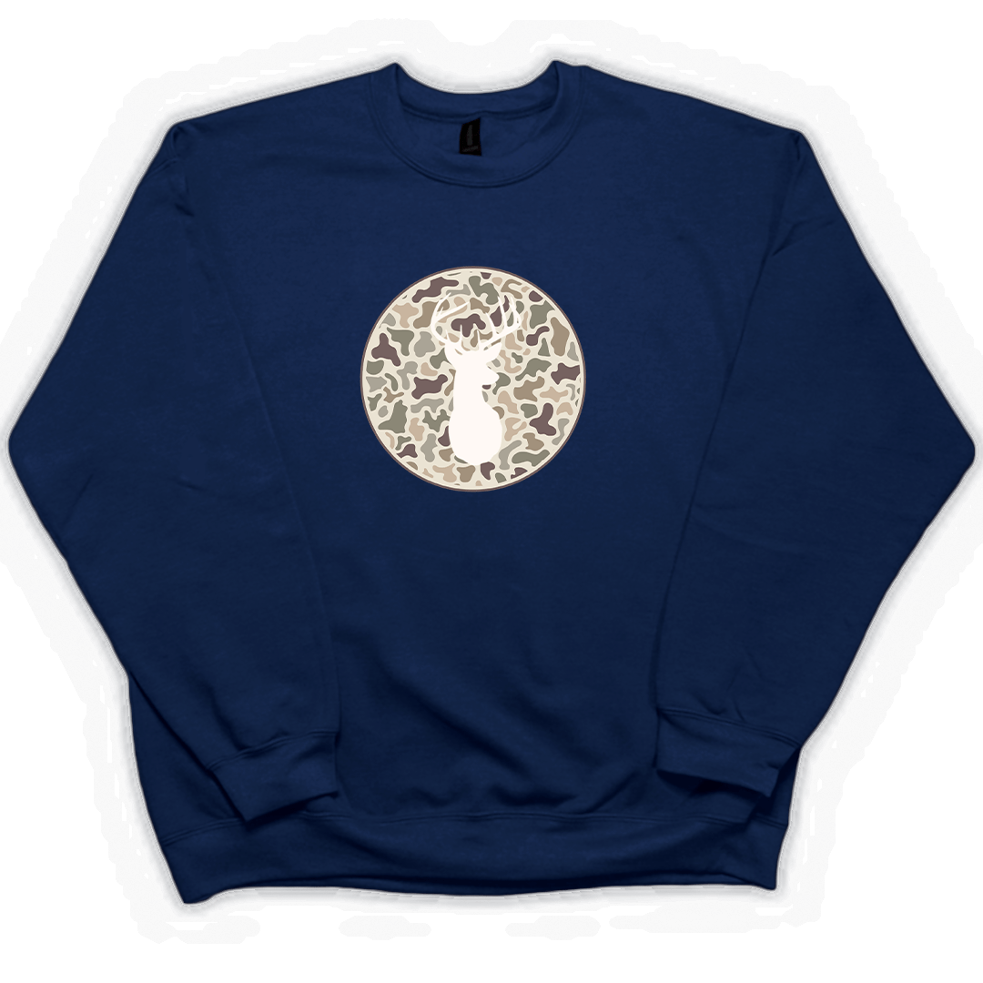 Whitetail Adult Crew Neck Sweatshirt - Muddy Boots Clothing - Crew Neck Sweatshirt