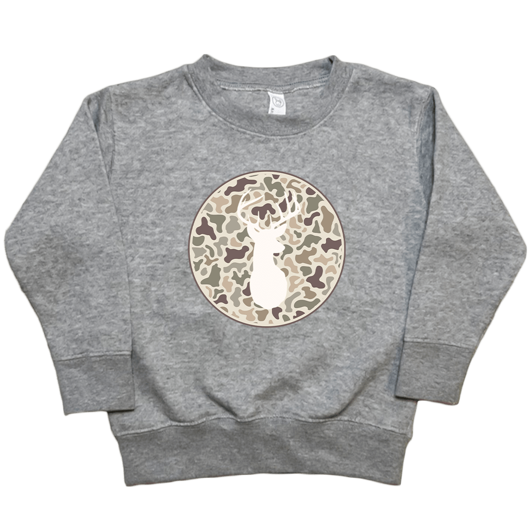 Whitetail Toddler Crew Neck Sweatshirt - Muddy Boots Clothing - Crew Neck Sweatshirt