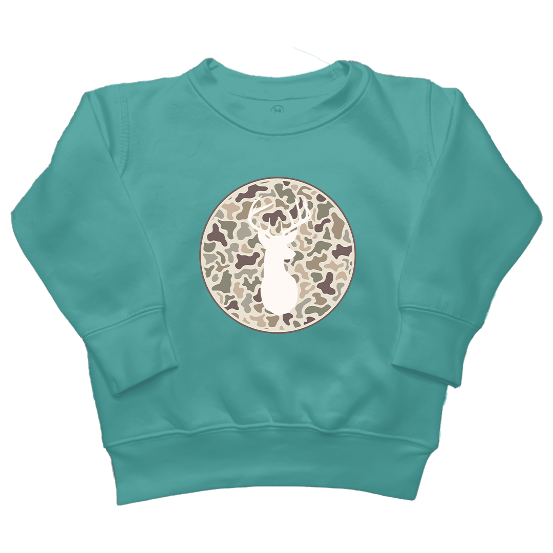 Whitetail Toddler Crew Neck Sweatshirt - Muddy Boots Clothing - Crew Neck Sweatshirt