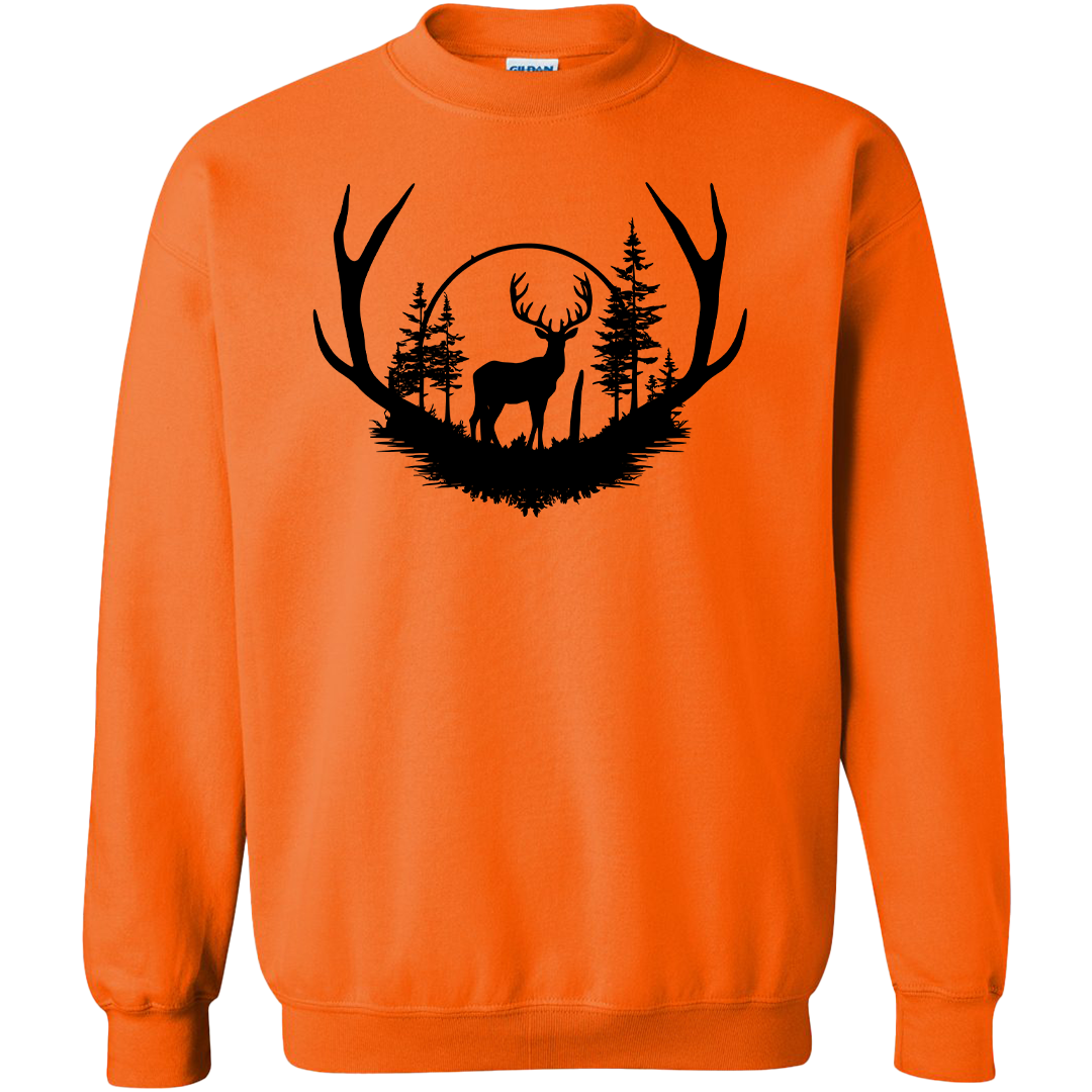 Deer Head Adult Crew Neck Sweatshirt