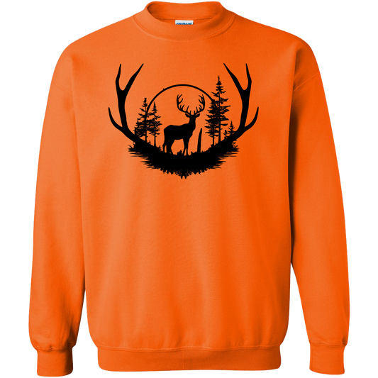 Deer Head Adult Crew Neck Sweatshirt