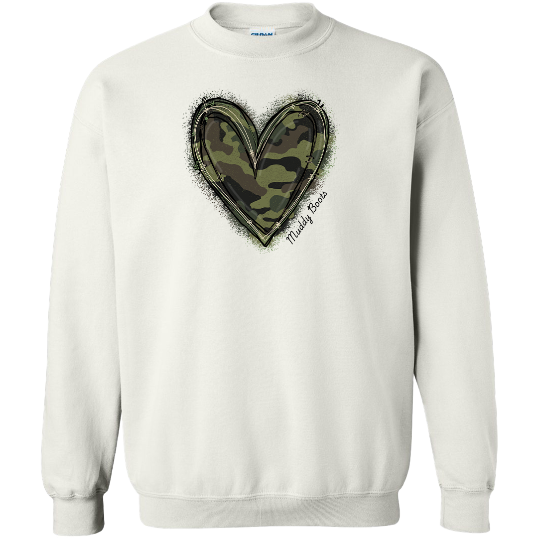 Hidden Heart Adult Crew Neck Sweatshirt