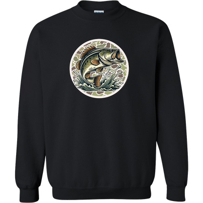 Jumping Bass Adult Crew Neck Sweatshirt