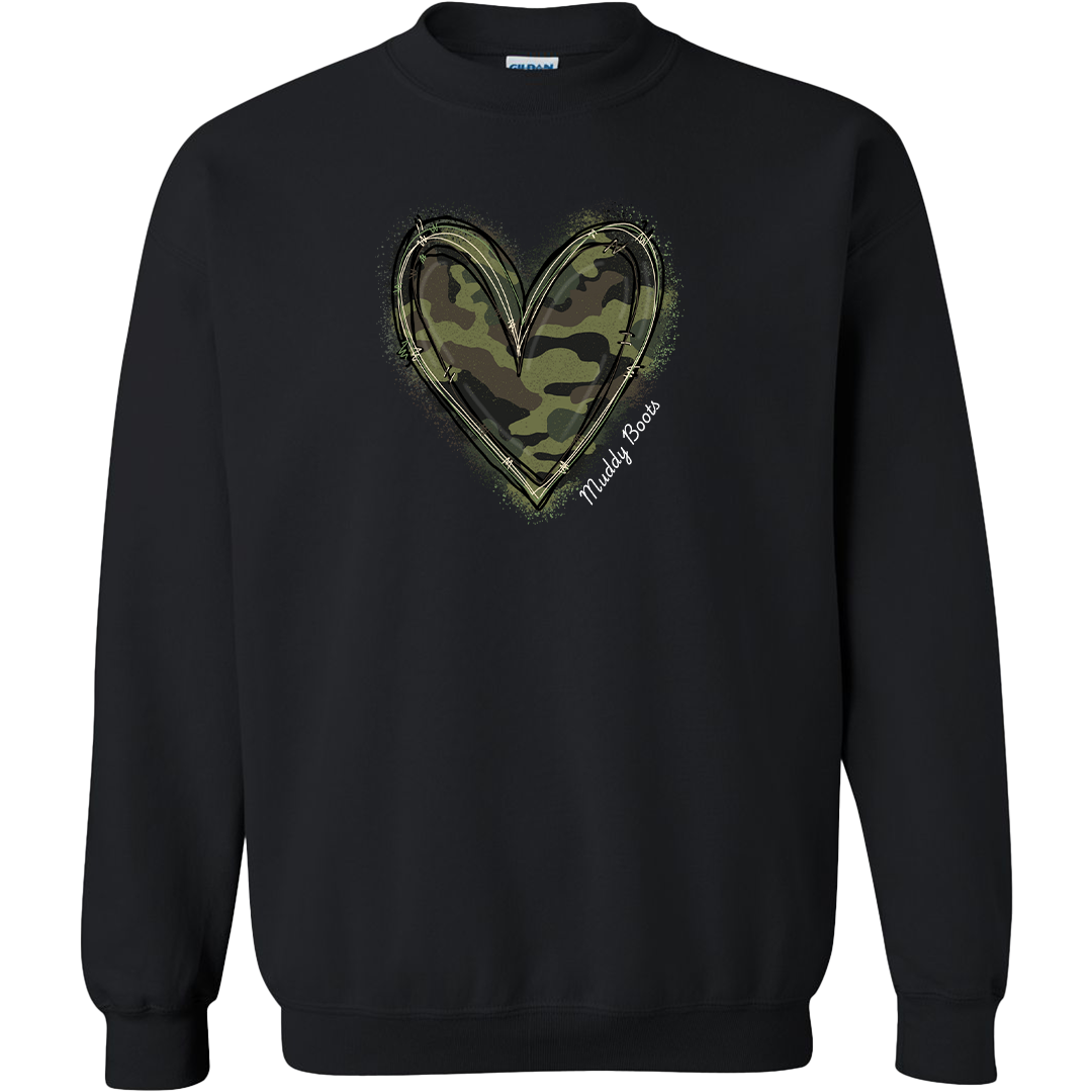 Hidden Heart Adult Crew Neck Sweatshirt