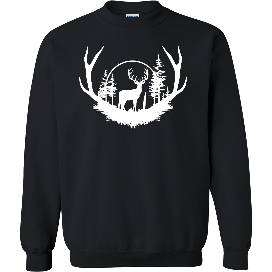Deer Head Adult Crew Neck Sweatshirt